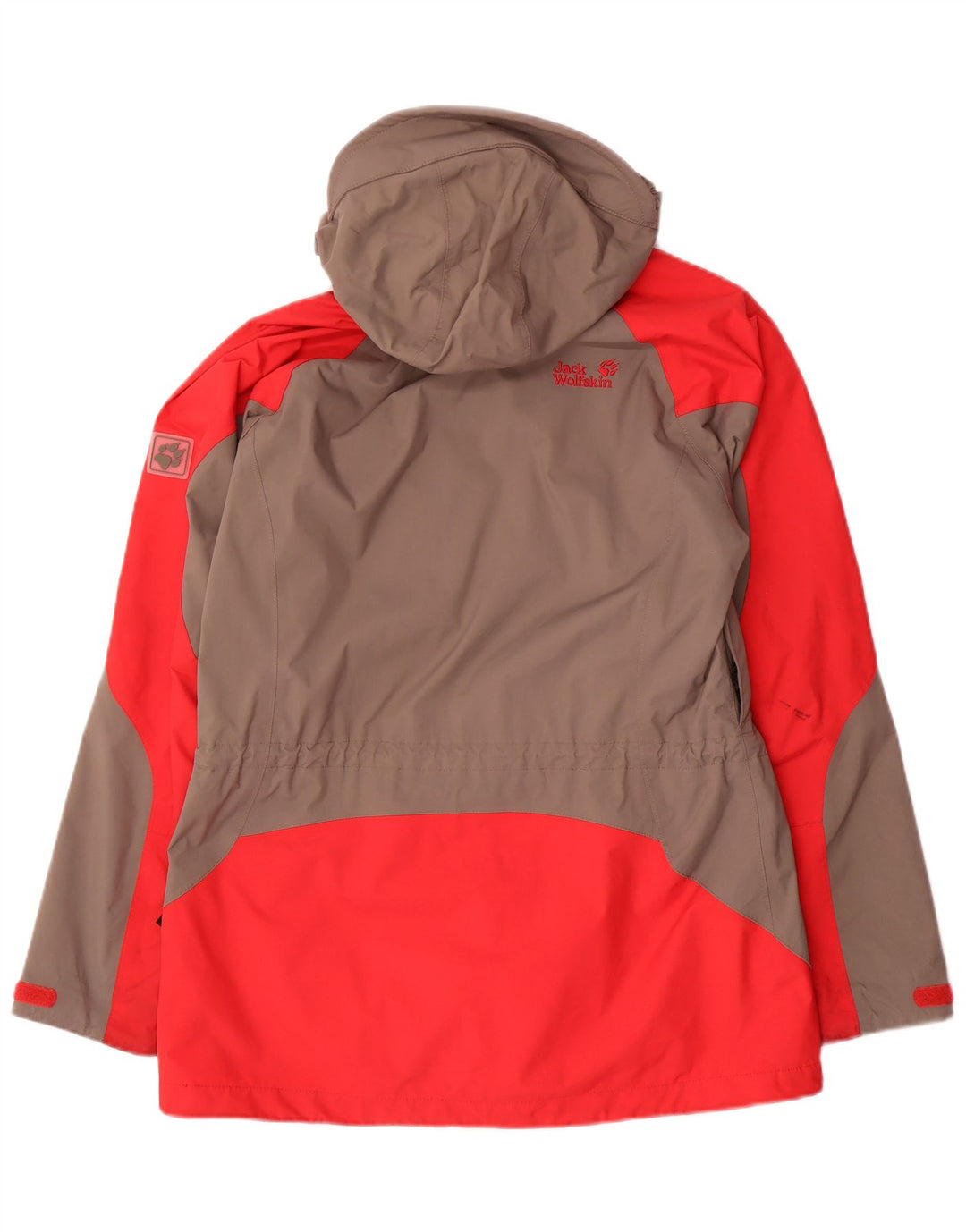 Jack Wolfskin Regnjakke med hætte til kvinder UK 12/14 Medium Grey Colourblock
