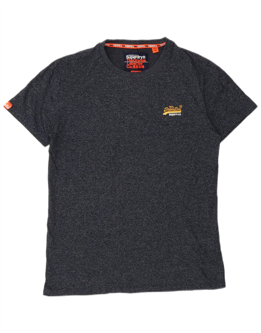 Superdry Herre T-shirt Top Medium Navyblå Flecked Bomuld