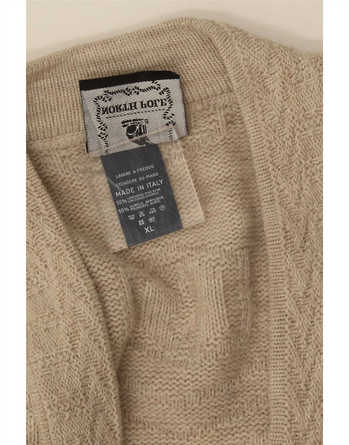 North Pole Herre Cardigan Sweater XL Beige Lammeuld