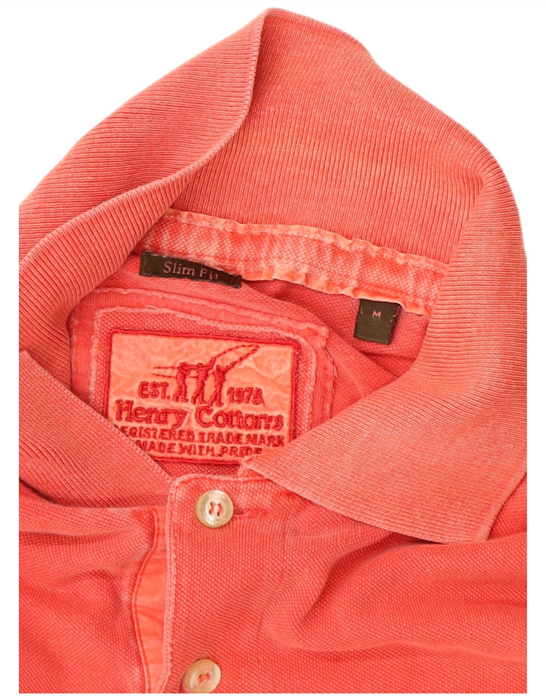 Henry Cottons Herre Slim Fit Polo Shirt Medium Orange Bomuld