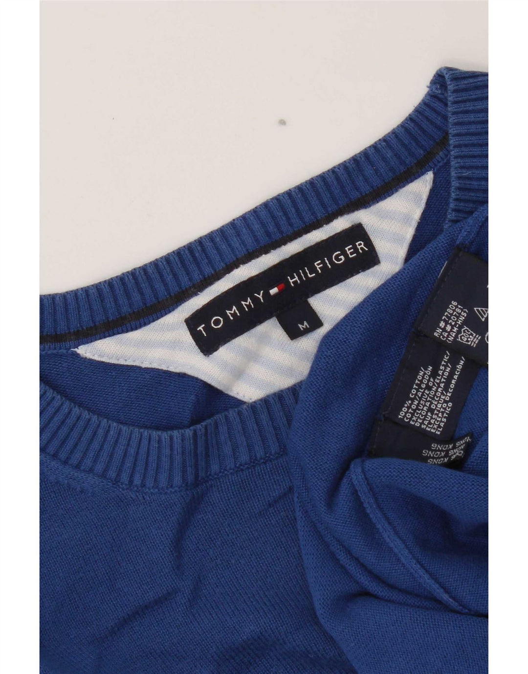 Tommy Hilfiger Herre Regular Fit Crew Neck Jumper Sweater Medium Blue Bomuld