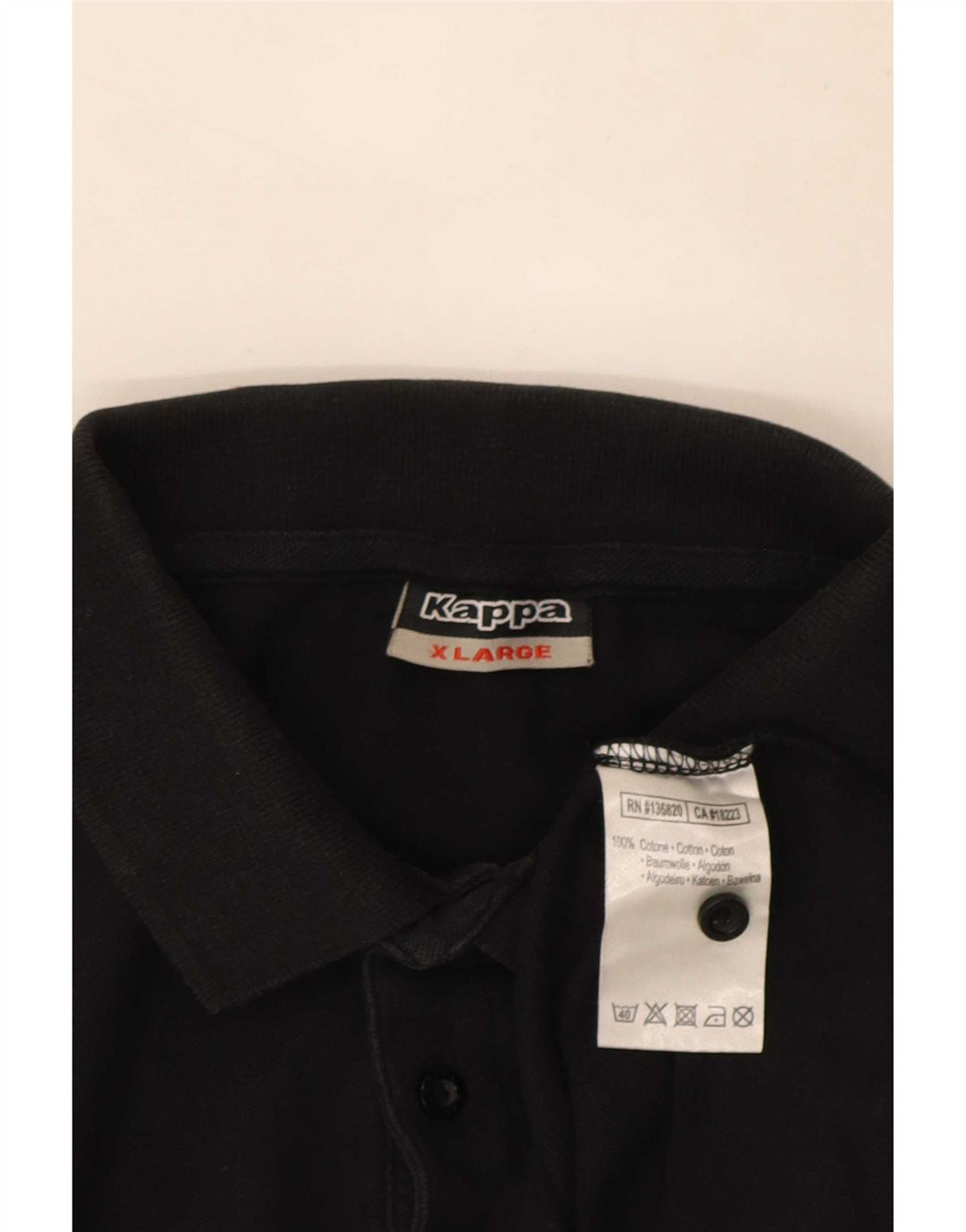 Kappa herre poloshirt XL sort bomuld