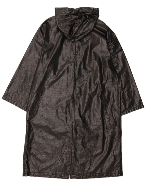 Topshop Dame Hætte Oversized Regnfrakke UK 10 Small Black Bomuld