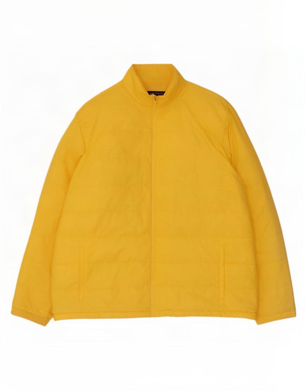 Lands End Herre Liner Polstret Jakke IT 50/52 2XL Gul Nylon