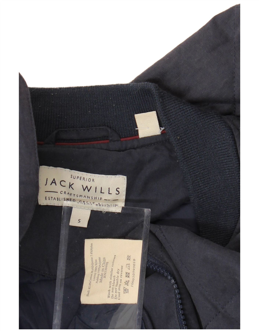 JACK WILLS Bomberjakke til mænd UK 36 Lille marineblå bomuld