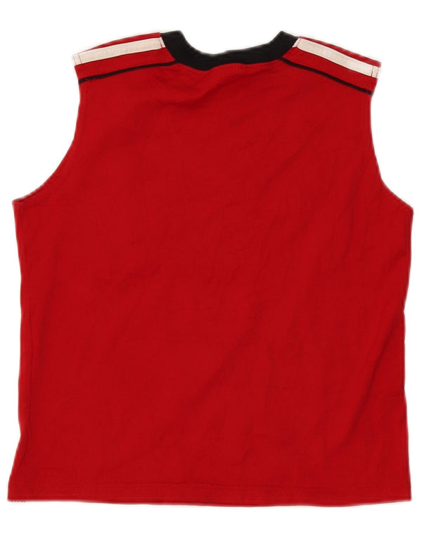 Adidas Drenge Grafisk Vest Top 6-7 År Rød Colourblock Polyester