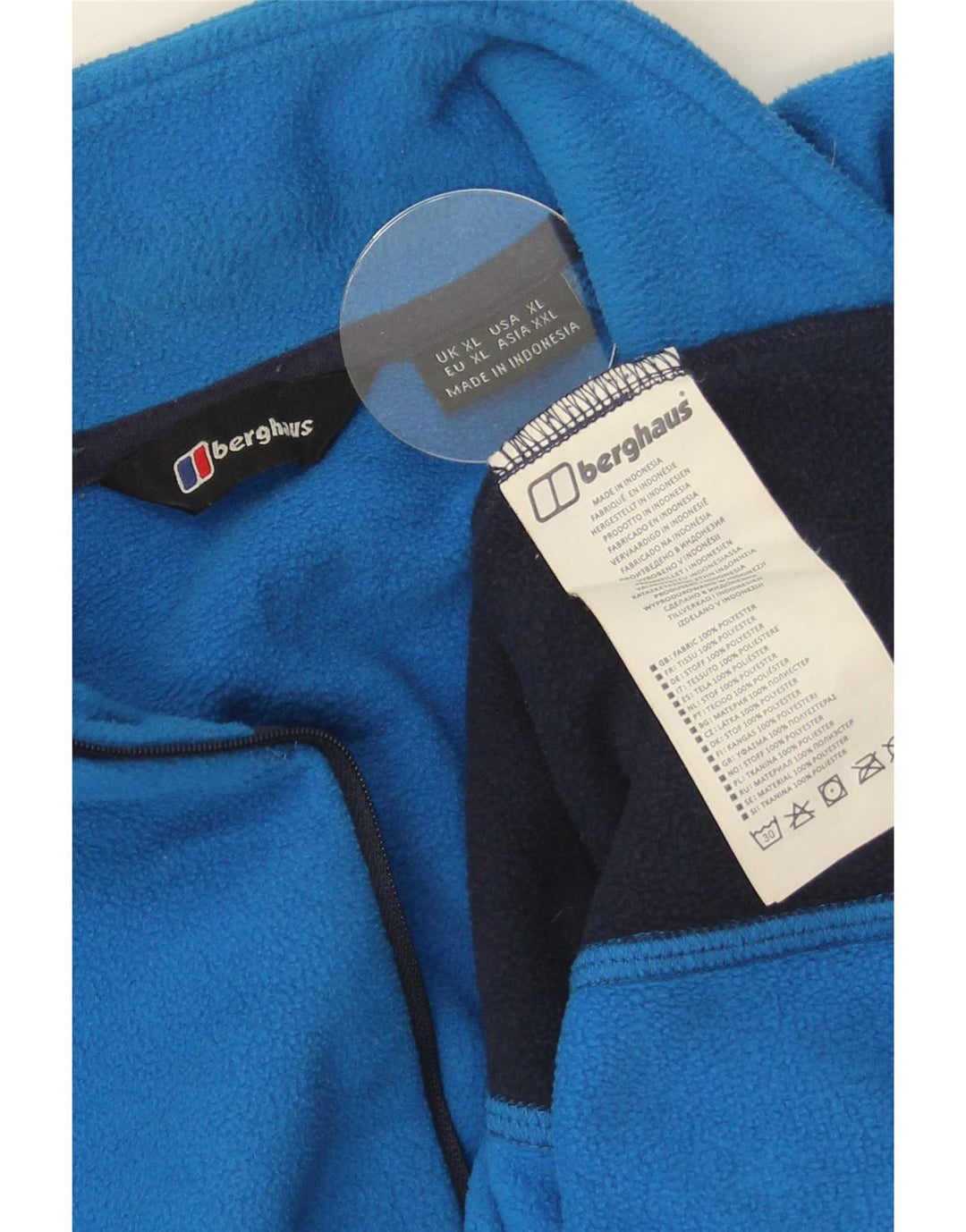 Berghaus Fleece Jumper med lynlås til mænd XL Blå Colourblock Polyester
