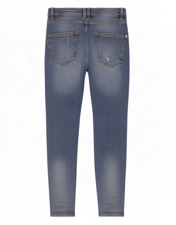 Zara Mens Distressed Slim Jeans EU 38 Small W30 L26 Blue Cotton