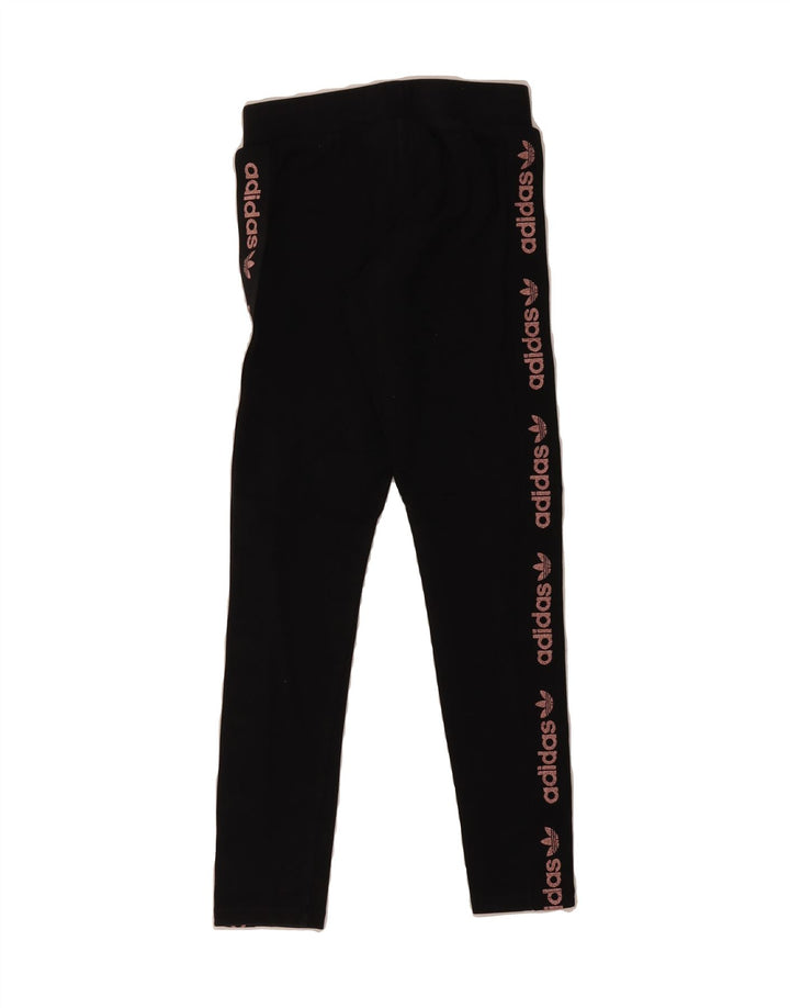 ADIDAS Womens Graphic Leggings UK 8 Small  Black Cotton Vintage Adidas and Second-Hand Adidas from Messina Hembry 