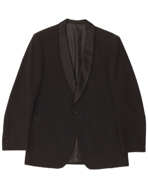 Wilvorst Herre 1 Knap Blazer Jacket UK 38 Medium Sort Ny Uld