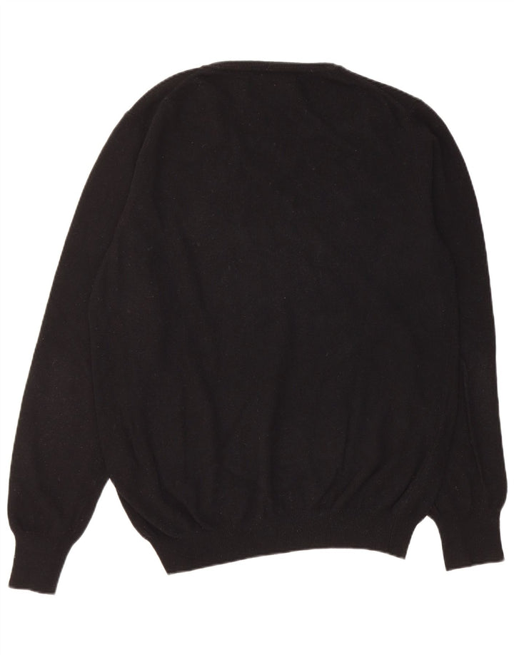 Liu Jo Herre V-hals trøje Sweater Large Sort Virgin Wool
