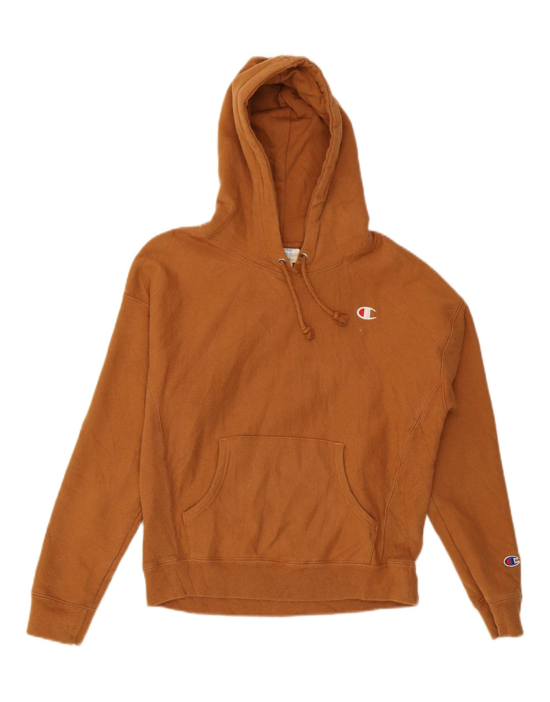 CHAMPION Womens Reverse Weave Hoodie Jumper UK 14 Medium Brown Cotton Vintage Champion and Second-Hand Champion from Messina Hembry 