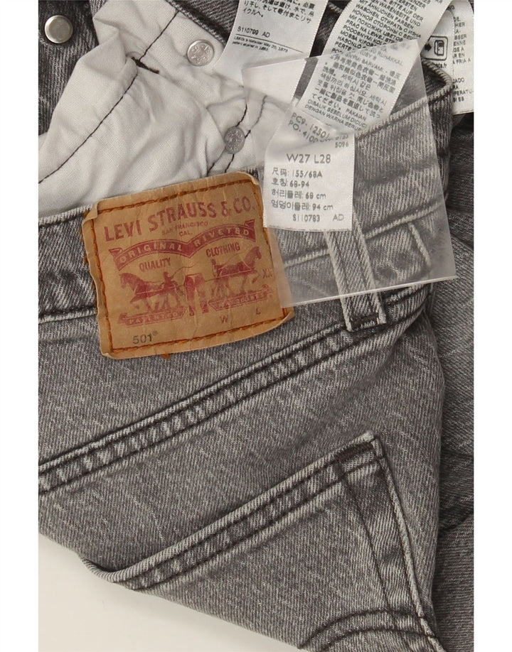 Levi's Dame 501 Straight Jeans W27 L28 Grå Bomuld