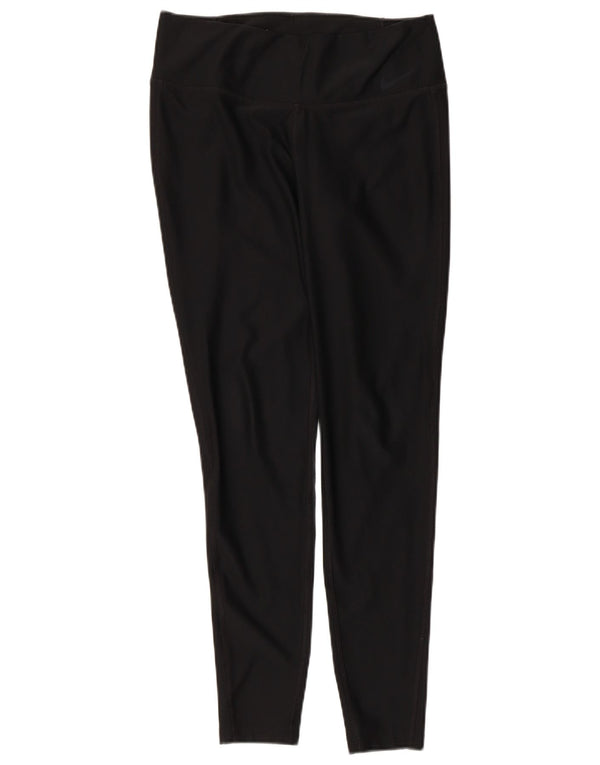 NIKE Dame Dri Fit Leggings UK 14 Medium Sort Polyester