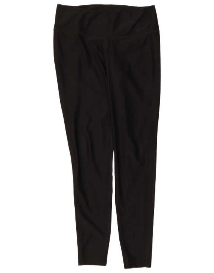 NIKE Dame Dri Fit Leggings UK 14 Medium Sort Polyester