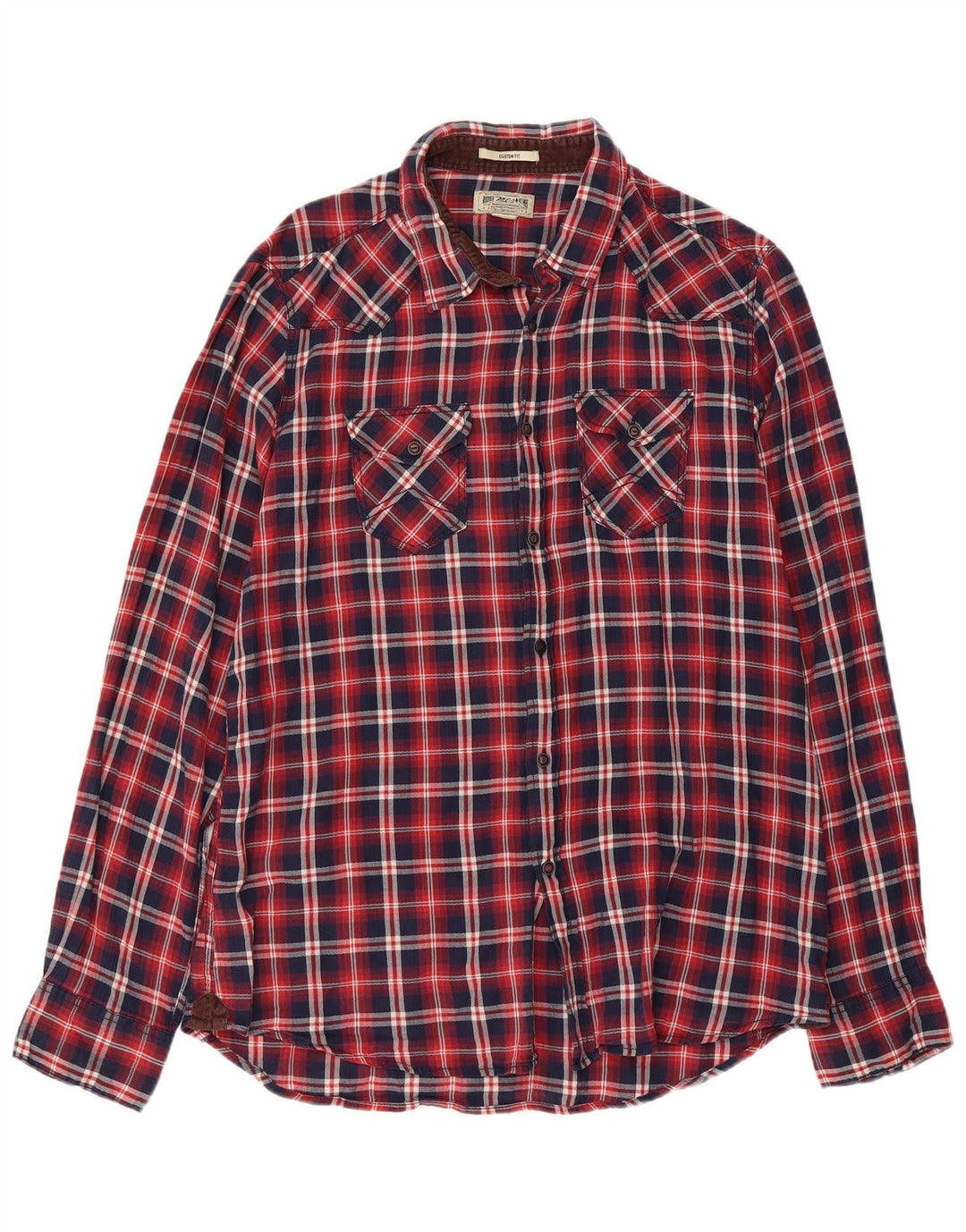 MARLBORO CLASSICS Herre Custom Fit Flanelskjorte XL rød ternet