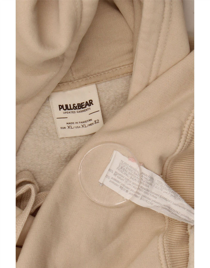 Pull & Bear Herre hættetrøje XL Beige Bomuld