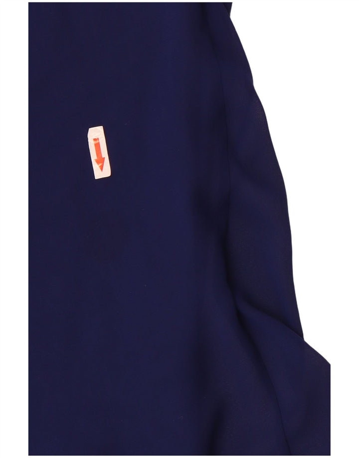 Debut Womens One Shoulder Dress UK 12 Medium Blue Polyester