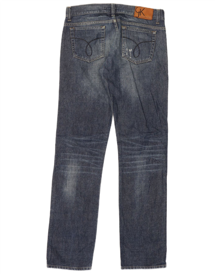 Calvin Klein Herre Distressed Slim Jeans W31 L33 Blå Bomuld