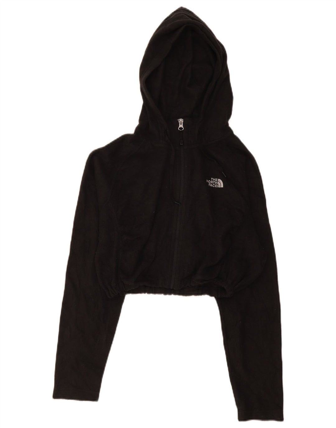 The North Face Dame Crop Hættejakke Fleecejakke UK 16 Stor Sort Polyester