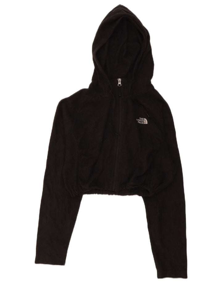 The North Face Dame Crop Hættejakke Fleecejakke UK 16 Stor Sort Polyester
