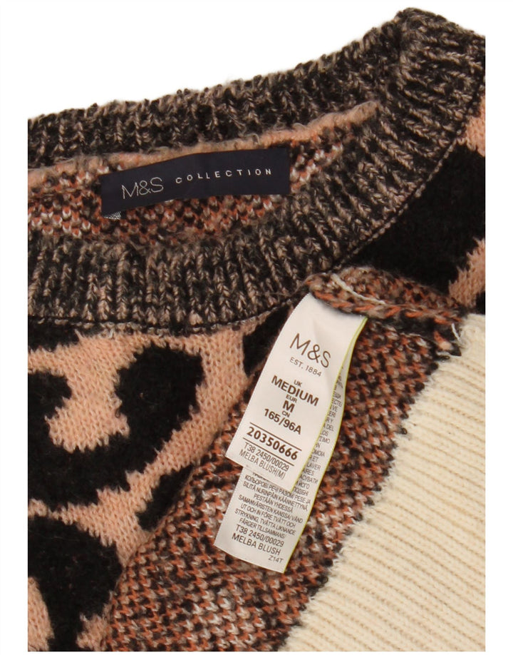 Marks & Spencer Dame Crop Boat Neck Jumper Sweater UK 14 Medium Multicolo