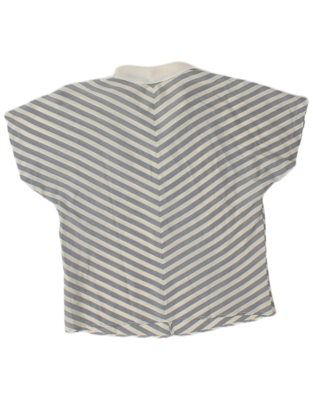Vintage Dame Kortærmet Pullover Bluse UK 14 Medium Grå Stribet