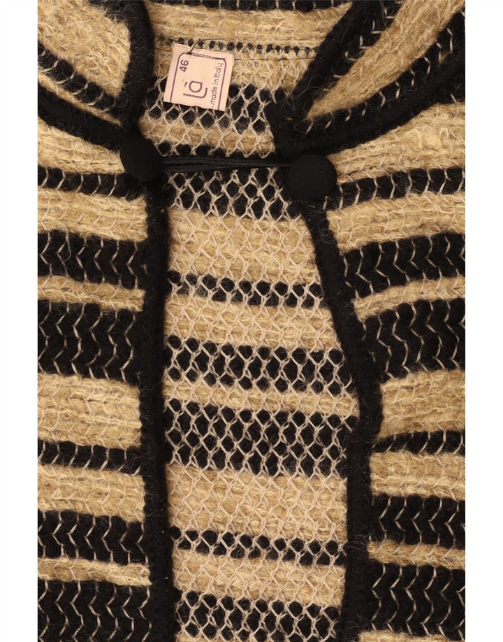 LIOLA Womens Longline Open Cardigan Sweater IT 46 Large Beige Striped Vintage Liola and Second-Hand Liola from Messina Hembry 