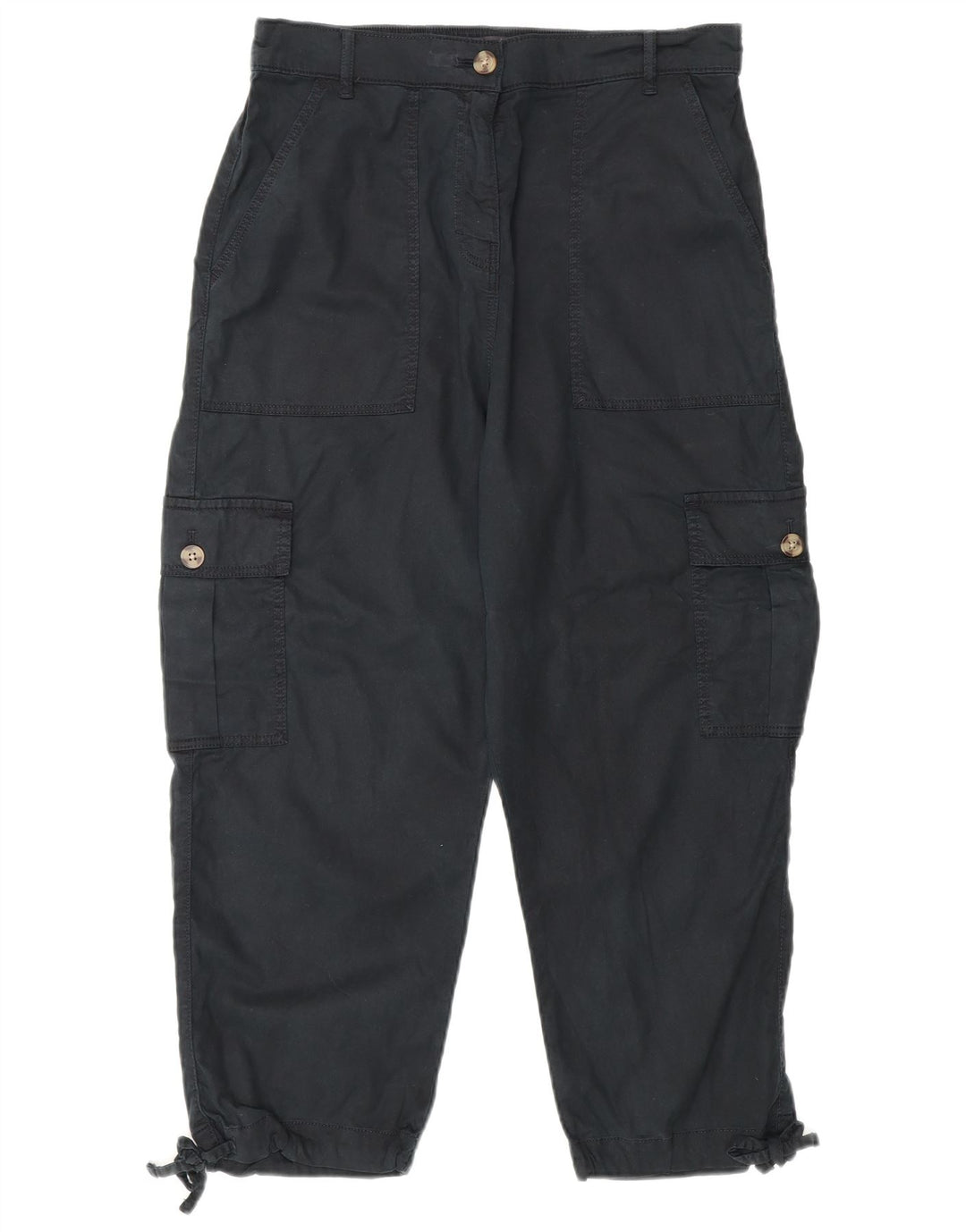 Marks & Spencer Dame Crop Cargo Bukser UK 12 Medium W30 L23 Sort