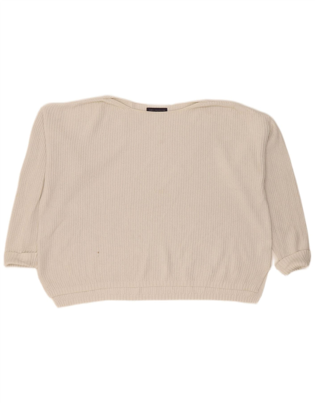 Marks & Spencer dame sweater med rund hals i overstørrelse UK 18 XL Hvid