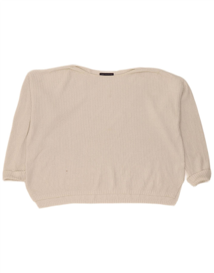 Marks & Spencer dame sweater med rund hals i overstørrelse UK 18 XL Hvid
