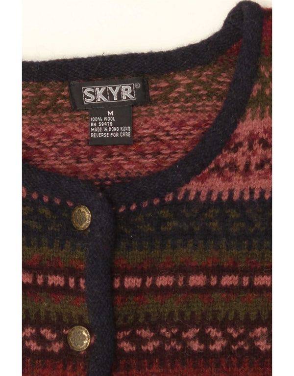 Vintage dame cardigan sweater UK 14 Medium Flerfarvet Fair Isle Wool