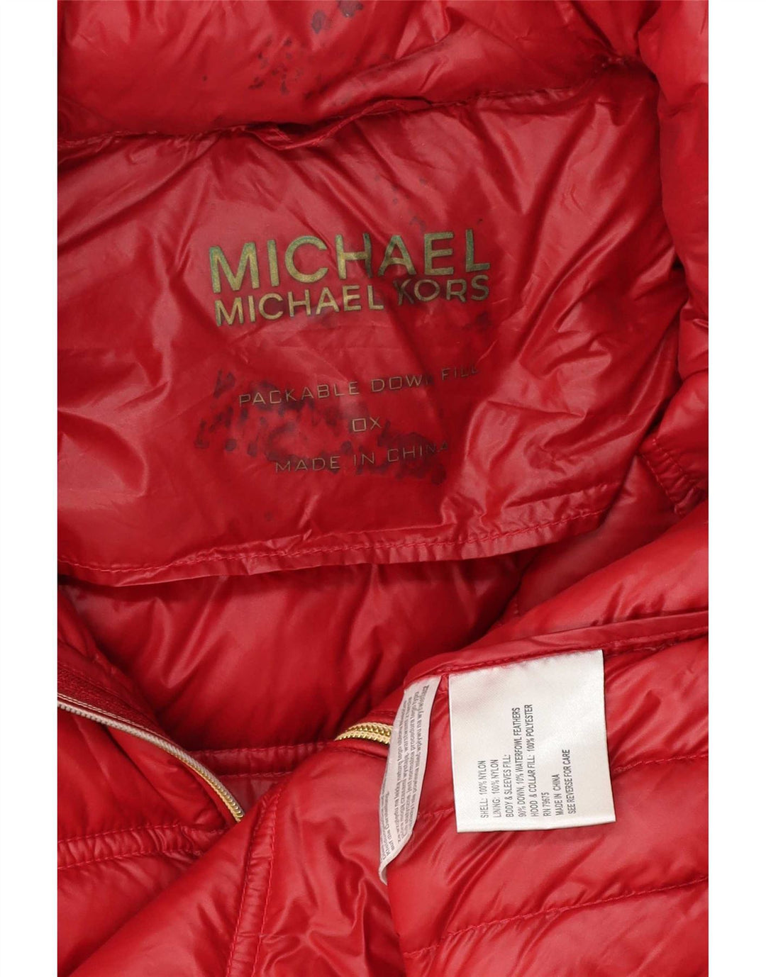 Marks & Spencer, polstret hættejakke til kvinder, UK 18 XL Rød Polyester