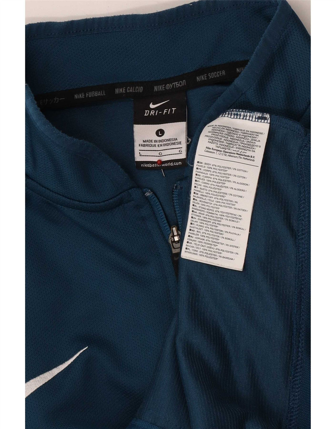 Nike Herre Dri Fit træningsdragt Topjakke Stor Blå Colourblock Polyester