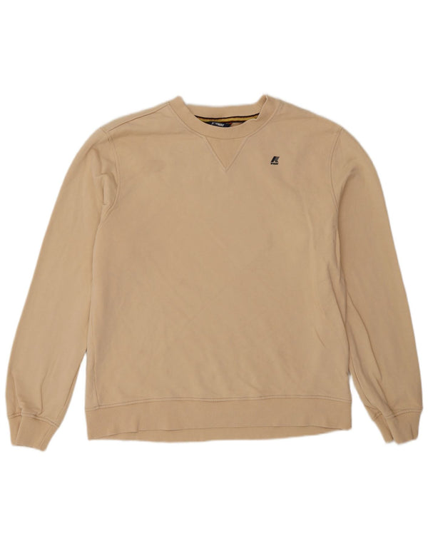 K-Way Herre Sweatshirt Jumper Stor Beige Bomuld