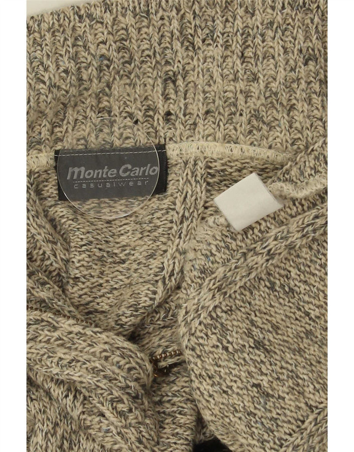 Monte Carlo Herre Zip Neck Jumper Sweater IT 52 Large Grey Argyle/Diamond