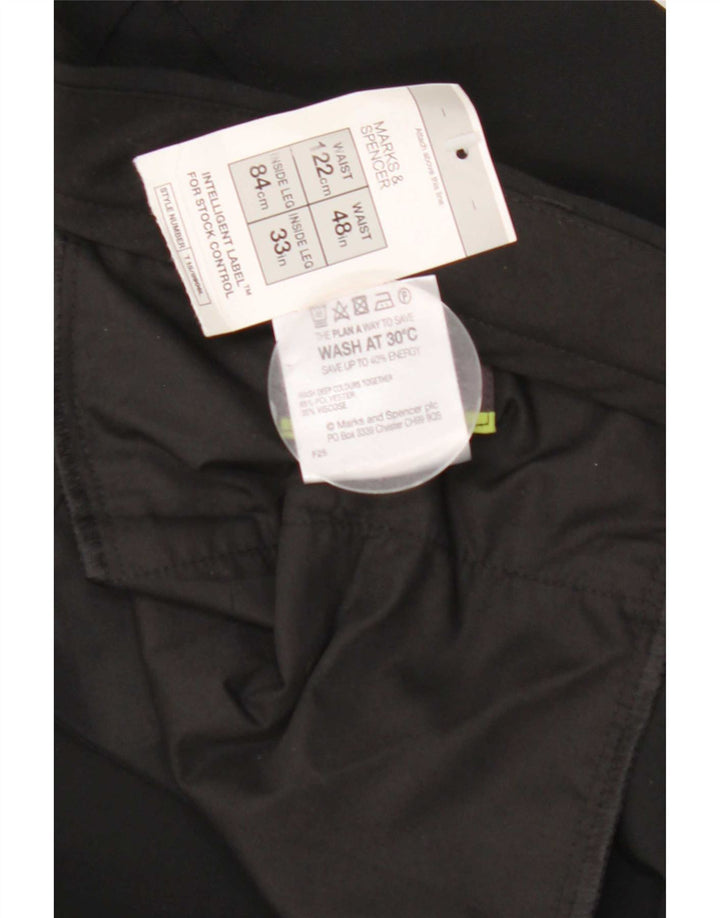 Marks & Spencer Straight Suit Bukser til mænd W48 L33 Sort polyester
