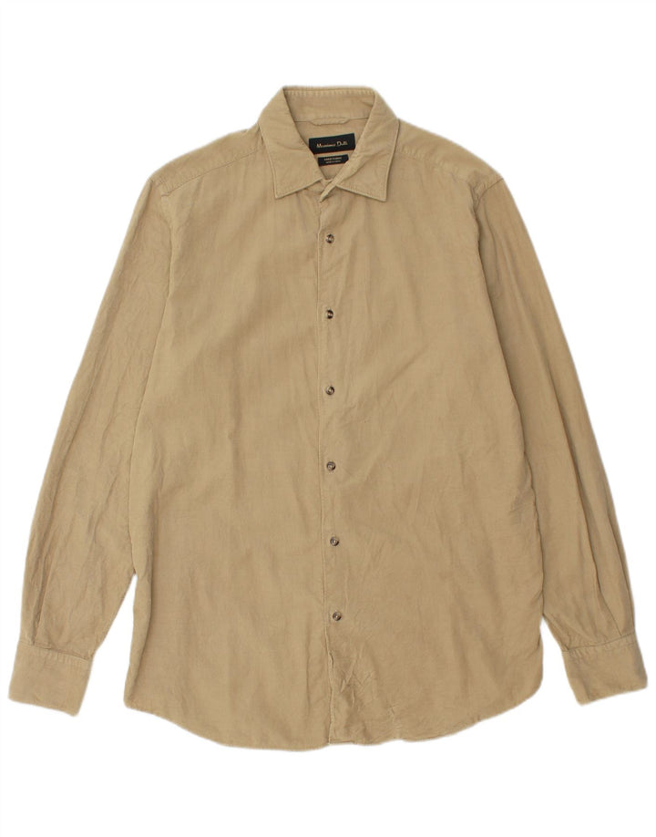 Massimo Dutti Herre fløjlsskjorte Medium Beige Bomuld
