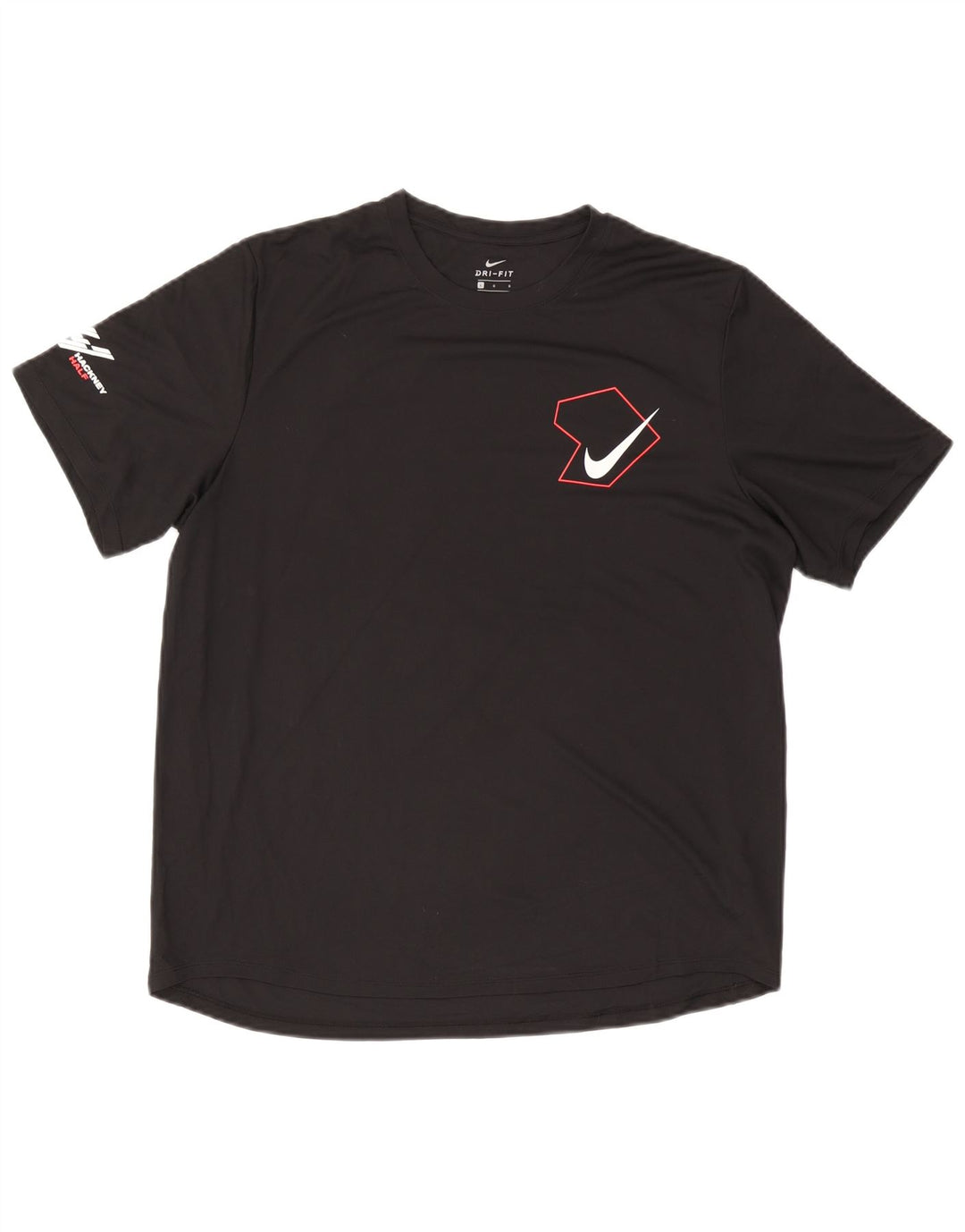 NIKE Herre Dri Fit grafisk T-shirt Top Stor sort polyester