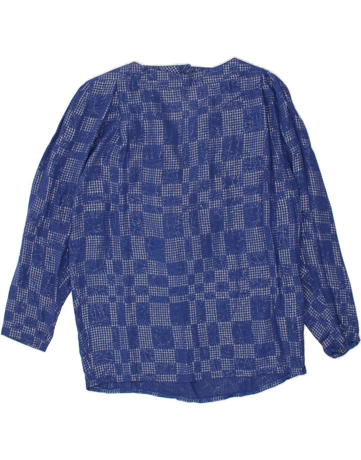 VINTAGE Womens Long Sleeve Blouse Top EU 46 XL Blue Check Viscose | Vintage Vintage | Thrift | Second-Hand Vintage | Used Clothing | Messina Hembry 