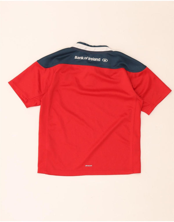 ADIDAS Boys Munster Rugby Grafisk T-Shirt Top 11-12 År Rød Colourblock