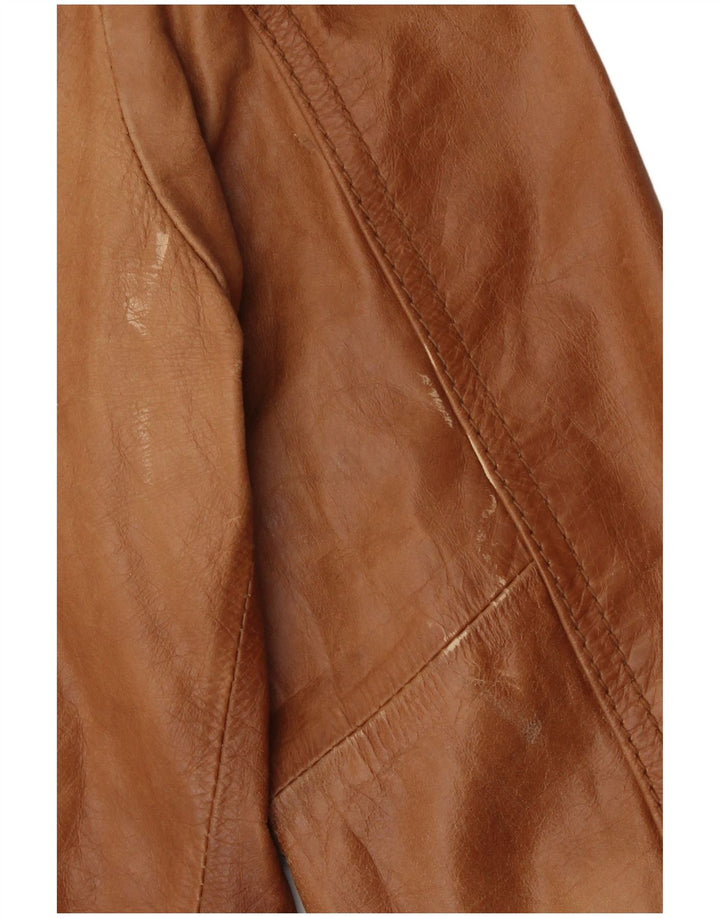 Pimkie Womens Bomber Læderjakke UK 12 Medium Brown
