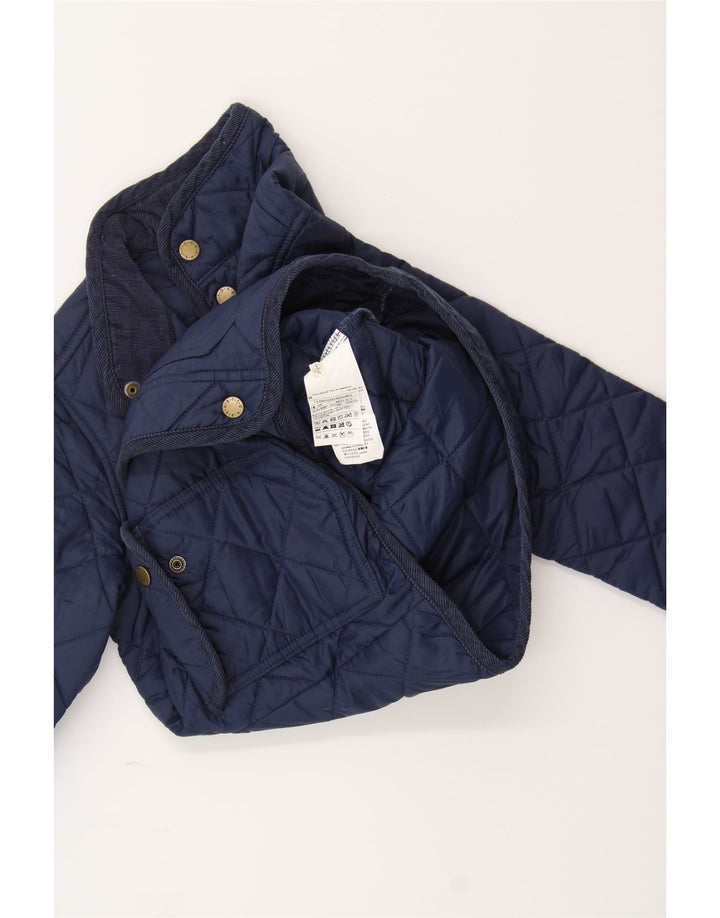 BENETTON Boys Quilted Jacket 7-8 Years Medium Navy Blue Polyester Vintage Benetton and Second-Hand Benetton from Messina Hembry 