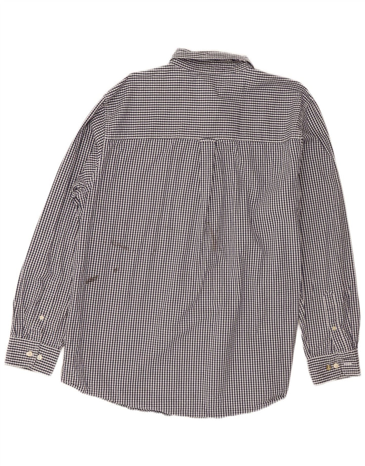 Chaps herreskjorte XL marineblå Gingham bomuld
