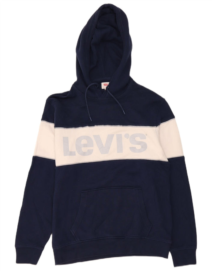 Levi's Grafisk hættetrøje til mænd Medium Marineblå Colourblock Bomuld