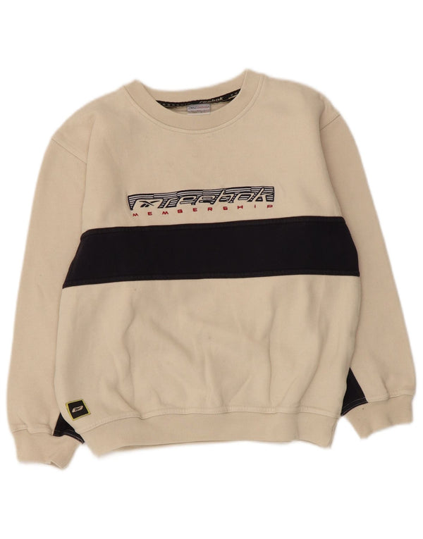 Reebok Boys Grafisk Sweatshirt Jumper 10-11 år Medium Beige Colourblock