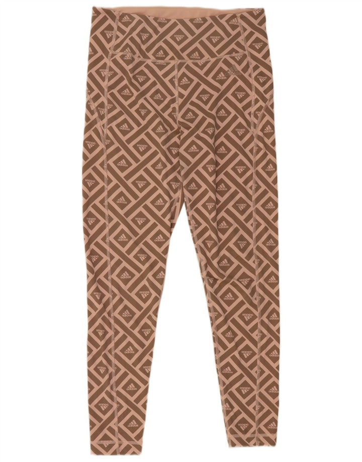 Adidas Grafiske Leggings til kvinder UK 16/18 Large Pink Geometric Polyester