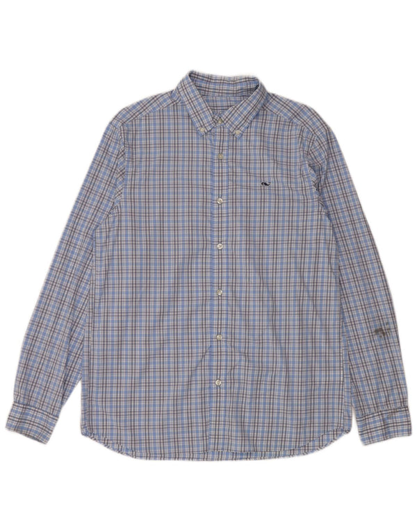 Vineyard Vines Herre Classic Fit skjorte Medium Blue Check Nylon