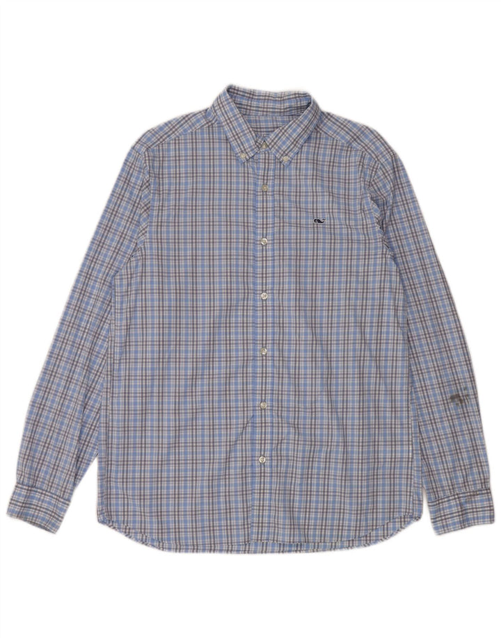 Vineyard Vines Herre Classic Fit skjorte Medium Blue Check Nylon