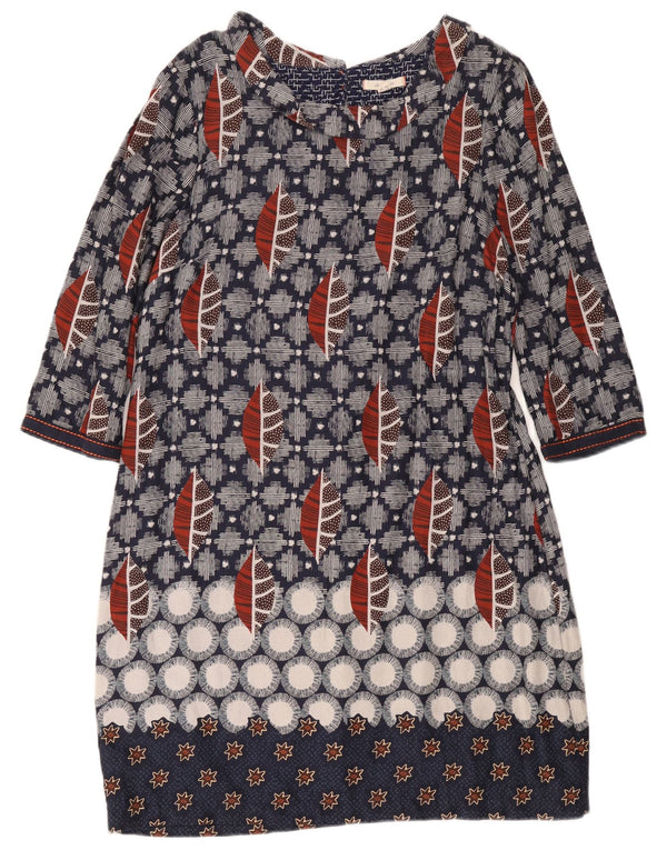 White Stuff Womens 3/4-ærmet Skede Kjole UK 14 Medium Navy Blue Floral